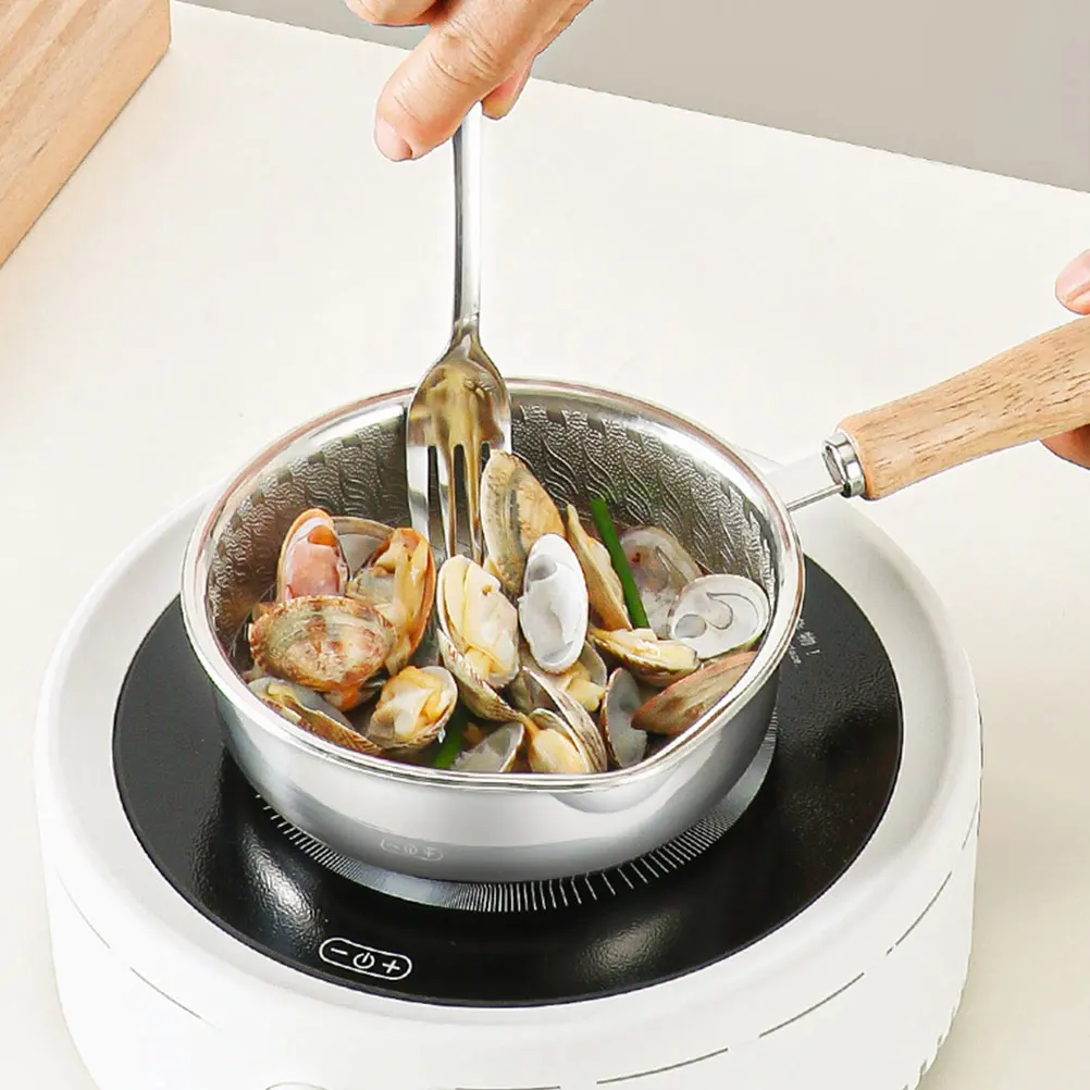 

Stainless Steel Frying Pan Nonstick Cooking Pans Induction Wood Skillets Egg Pan Kitchen Supplies Honeycomb Coating Oil Saving