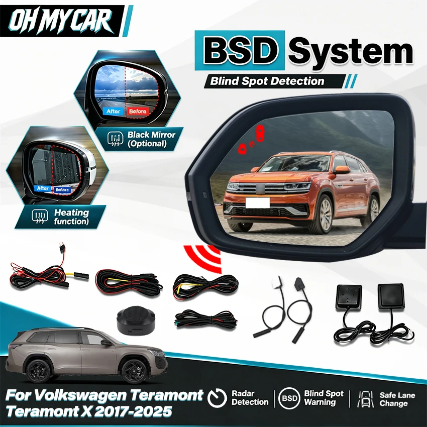 24GHz Radar BSD Blind Spot Detection System Side Assist Warning Device for VW Teramont Teramont X 2017-2025