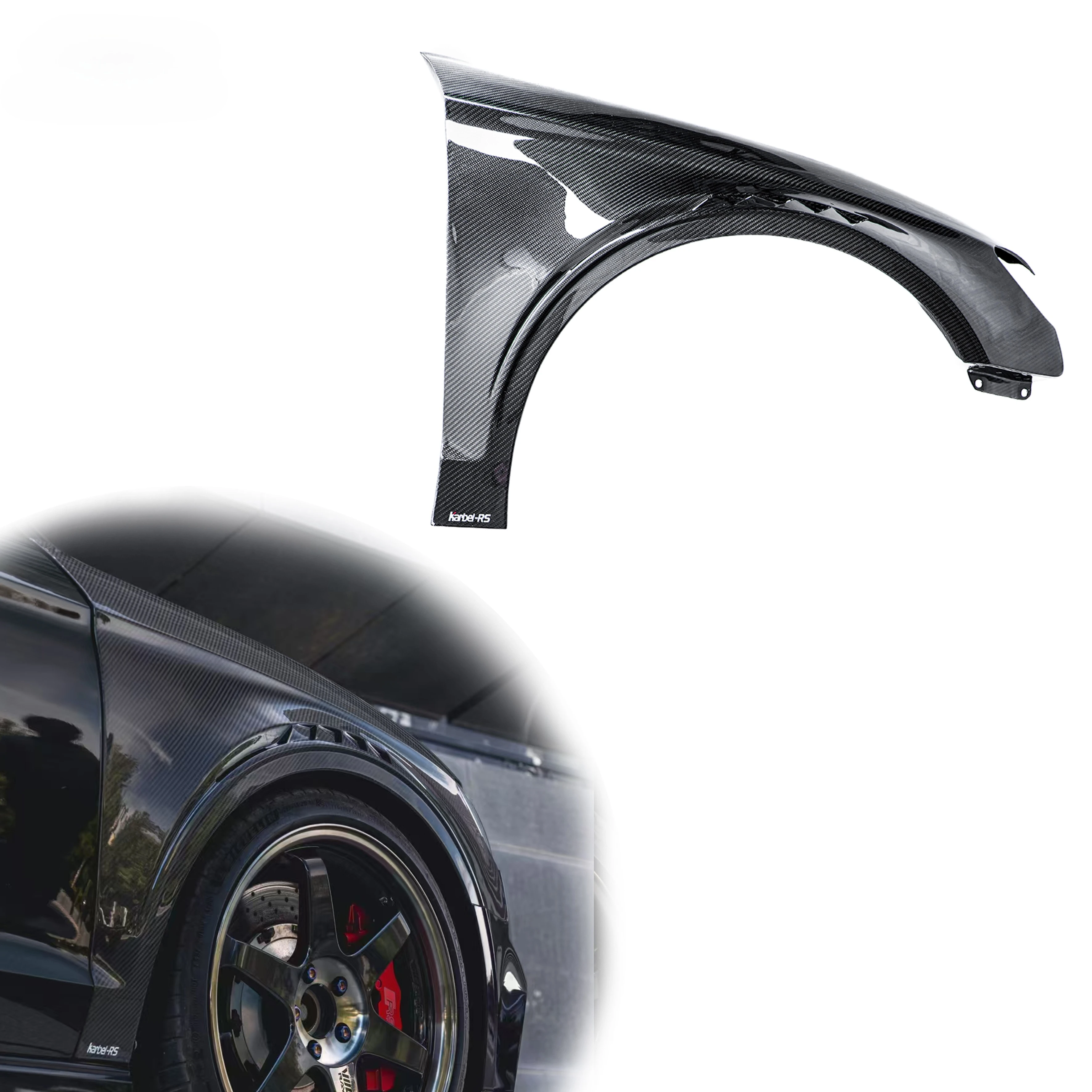 

Karbel Style High Quality Dry Carbon Fiber KB Style Side Fenders For Audi RS3 2017-2019