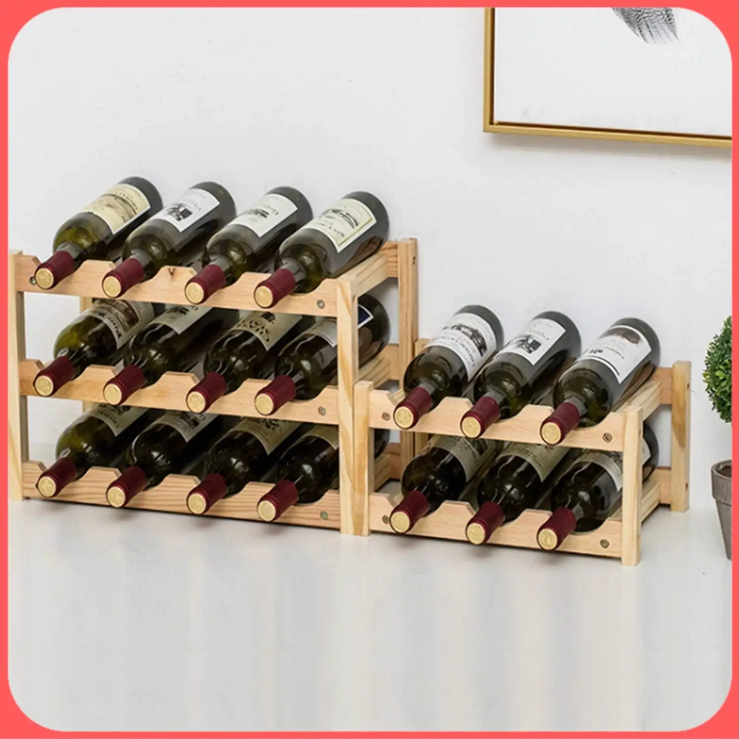 

AA89-Bamboo Wine Rack,Wine Racks Free Standing Floor,Wine Racks ,Wine Racks Countertop For Home Kitchen,Bar