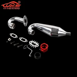 CNC Metal Clamp Resonance Tube Exhaust Pipe Kit for 1/5 Scale HPI ROFUN BAHA ROVAN KM BAJA 5B 5T 5SC Truck Rc Car Upgrade Parts