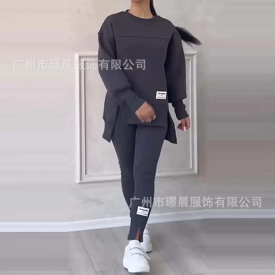 Conjuntos de pantalones para mujer, sudaderas con capucha estampadas, conjuntos a juego, jersey, sudaderas, manga larga, corte ajustado, cintura elástica, pantalones hasta el tobillo, informales