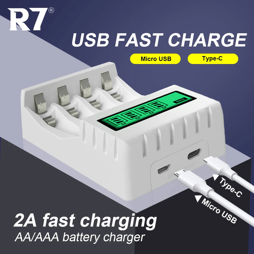 

1.2v Battery Charger 4-8 Slots Intelligent Fast Charge With LCD Display For 1.2V NiMH NiCd AAA/AA Rechargeable Batteries