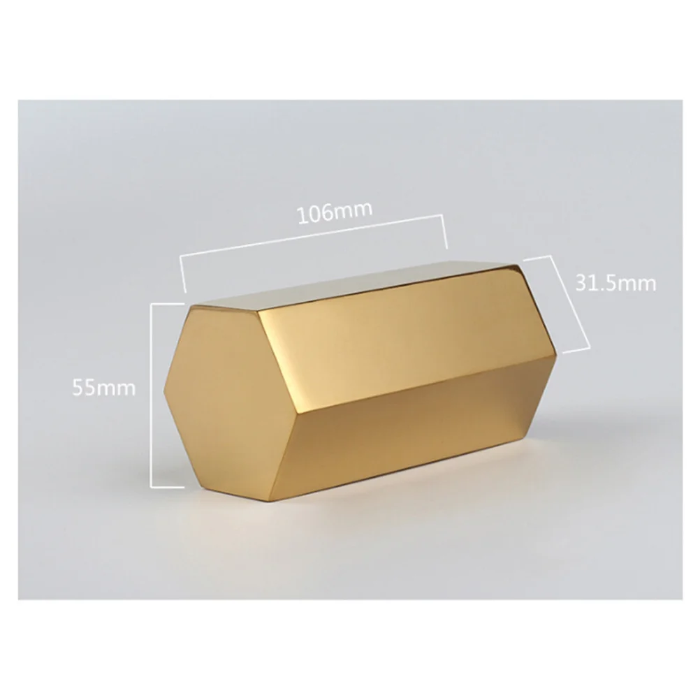 

Golden Hexagonal Pen Organizer Creative Design Metal Storage Box for Pens Pencils Cosmetics Trinkets Decor