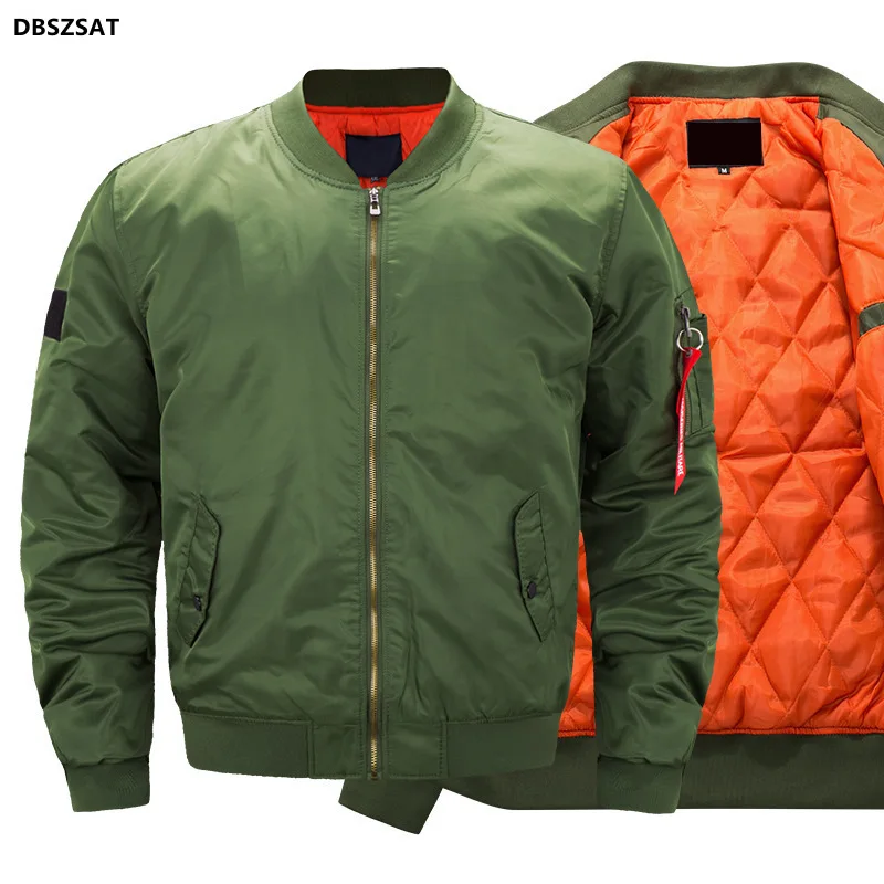 

New Slim Fit Male Coats pilot Air men bomber jacket Mens Military Bomber Jackets Men Casual Solid Zipper Pilot Jacket Green New
