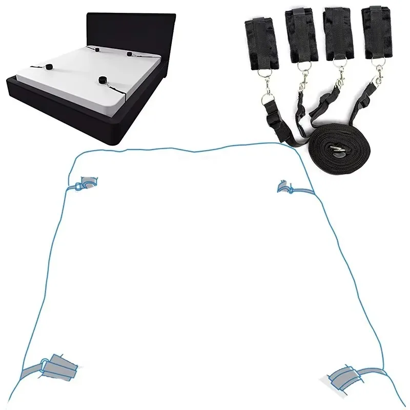 BDSM عبودية مجموعة الكبار لعبة الجنس تكبيل الكاحل القيود Sextoy زوجين الرقيق منتجات الجنس المثيرة نظام حزام السرير SM الأصفاد الناعمة #1