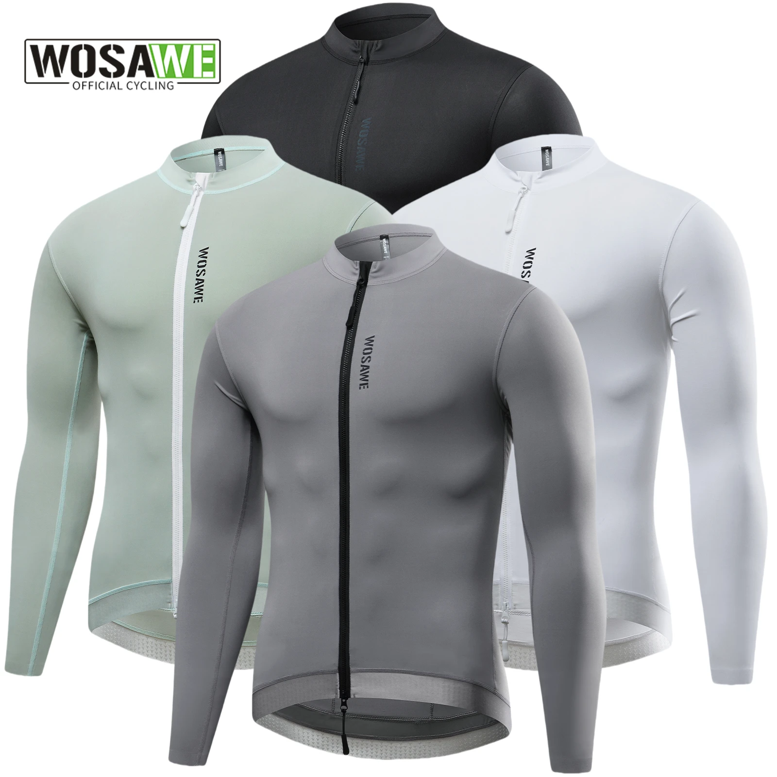 

WOSAWE Breathable Men Mountain Bike Shirts Cool Cycling Jersey Long Sleeve Man Cycling Maillot Quick Dry Slim Fit YKK Zipper