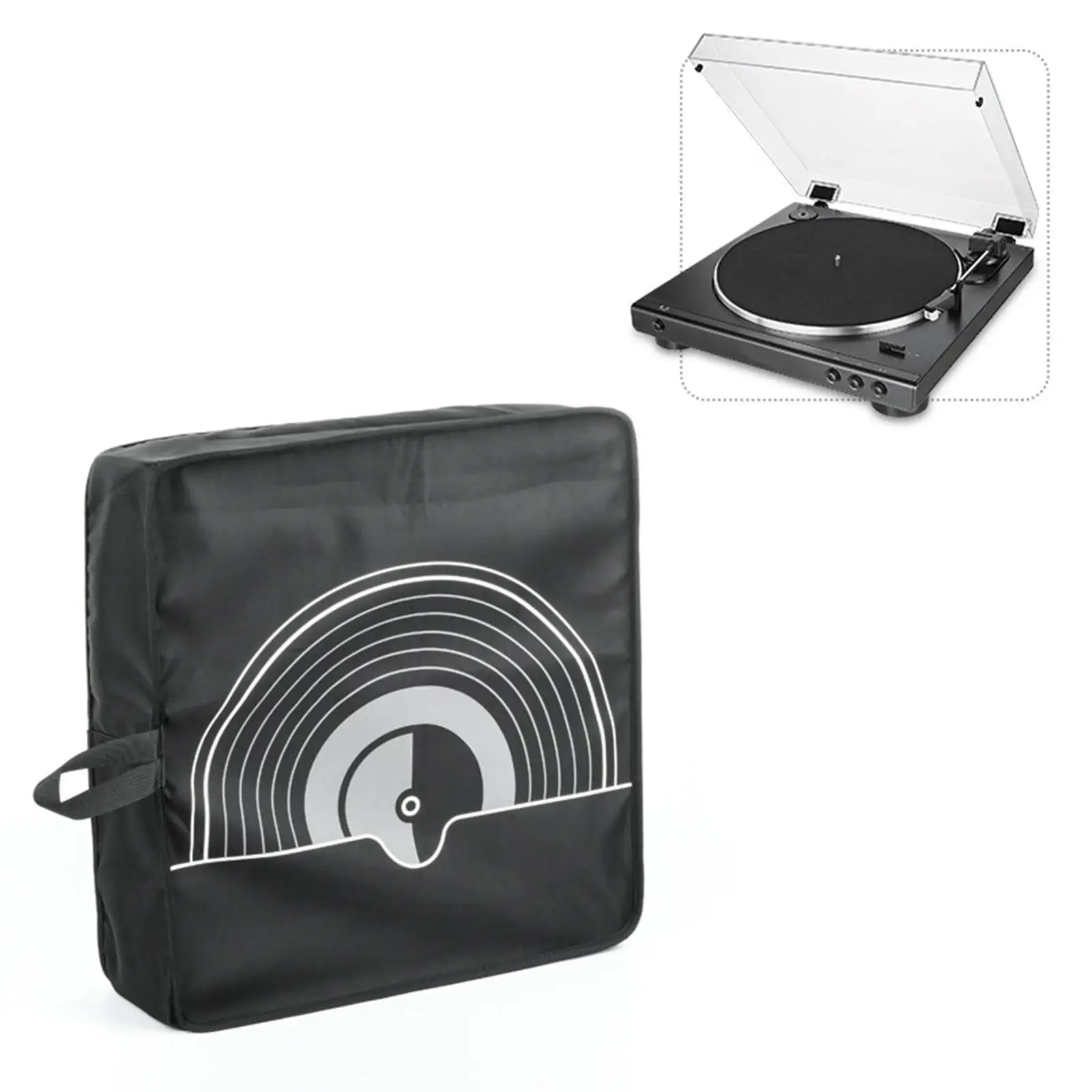 Record Player Turntable Cover Vinyl Record Player Dustproof Cover with Elastic Band Sturdy Accessory Turntable Dust Cover