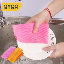 2pcs Innovative Dish Washing Net Cloths Rapid Dry Scourer Mesh Washing Cloths Kitchen Cleaning Tool Accessories Cleaning Cloths