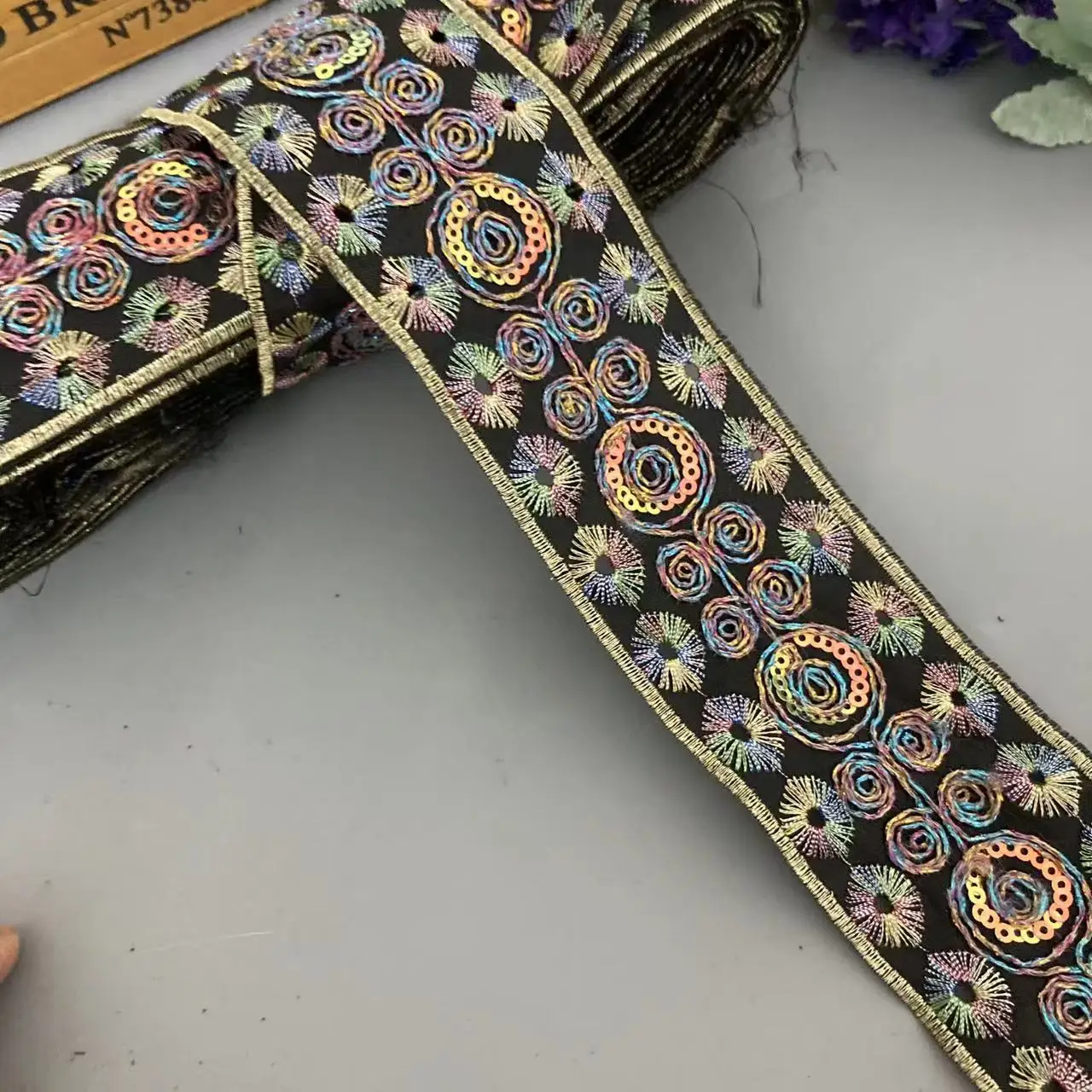 

2 Meters 5cm Line Lace Flower Embroidery Lace Trim Ribbons Garment Accessories DIY Knitting Handmade Sewing Collar