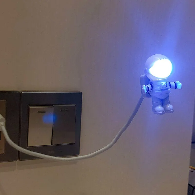 2pcs Astronaut USB Night Light Voice Control Mini LED USB Plug Eyes Protection LED Sound Sensor Bedroom Reading Desk Lamp Gift - view 6