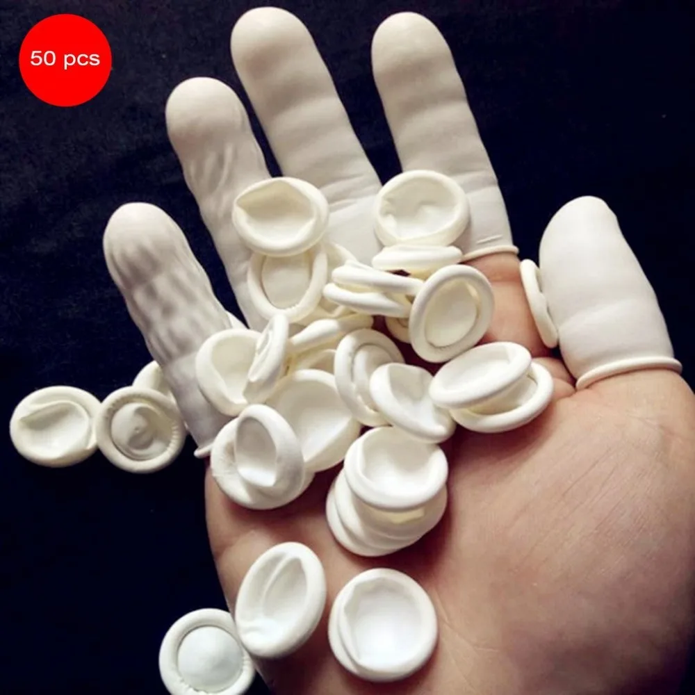 

50PCS/SET Natural Latex Anti-Static Finger Cots Practical Design Disposable Makeup Eyebrow Extension Gloves Tools