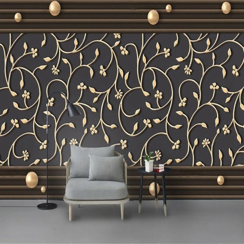 Modern Minimalist Art Jewelry Three-Dimensional Line Patterns Flower Ironwork Decorative Wall Stickers Murals And Screens