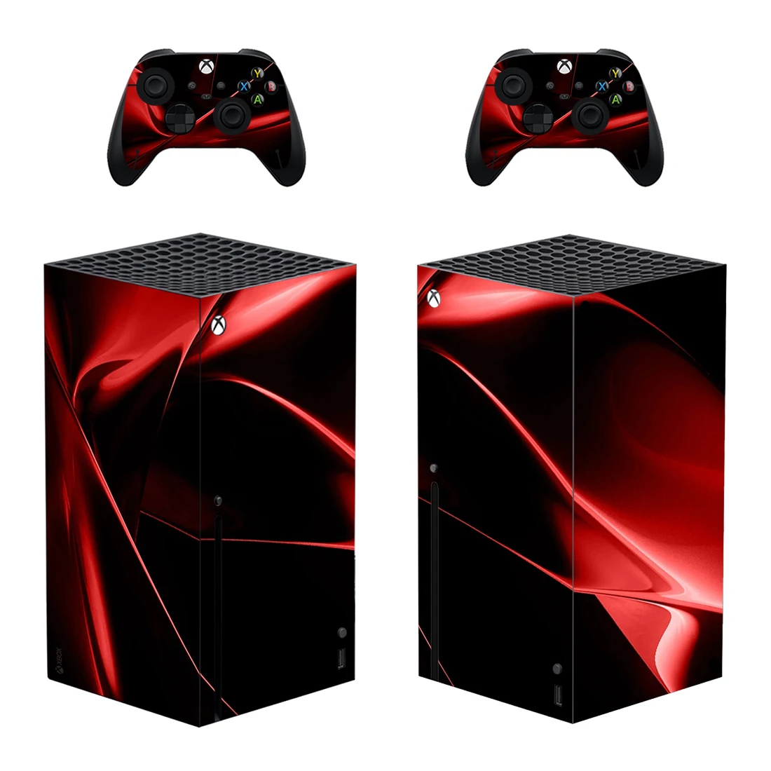 New Geometry Black and Red Style Xbox Series X Skin Sticker for Console & 2 Controllers Decal Vinyl Protective Skins Style 1