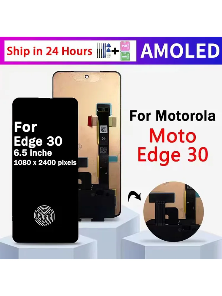Wyświetlacz AMOLED do Motorola Moto Edge 30, panel dotykowy, ekran dotykowy, digitizer, moduł LCD do Motorola Edge30 z czytnikiem linii papilarnych — zdjęcie produktu 7
