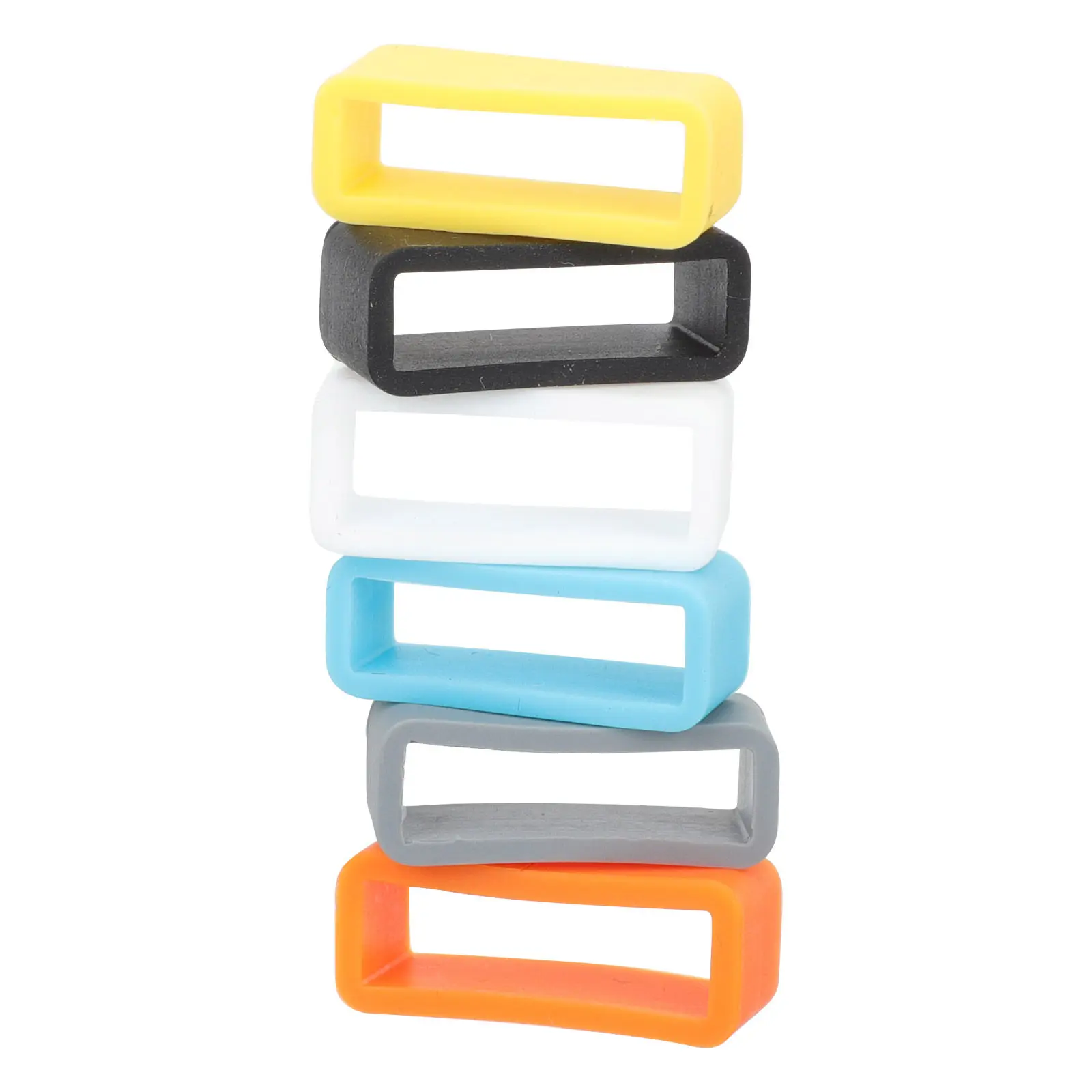 6Pcs Premium Silicone Watchband Circle Loops Flexible Watch Band Holder Rings for Band Strap Retainer