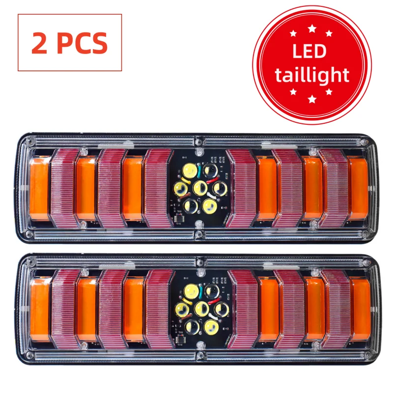 

LED Truck Tail Lights For 12/24V Trucks, Buses, And RVs Modification Parts Integrates Turn Signal, Brake Light, And Fog Light