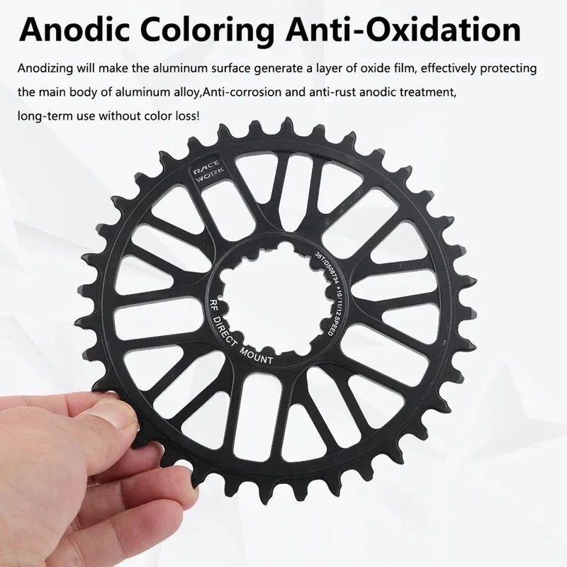 

Узкая широкая звездочка RACEWORK для GXP — круглая звездочка 32–52 лет для MTB и шоссейного велосипеда 104BCD, звездочка шатуна