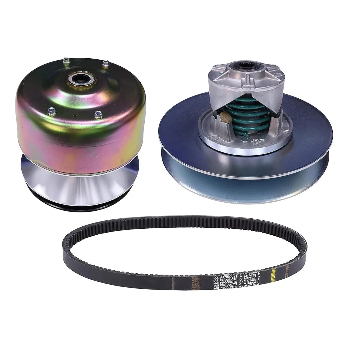 Primary Drive Clutch AM138536 & Secondary Driven Clutch AM138649 & Belt M174026 For John Deere TX Turf or TX Turf 4X2 Gator