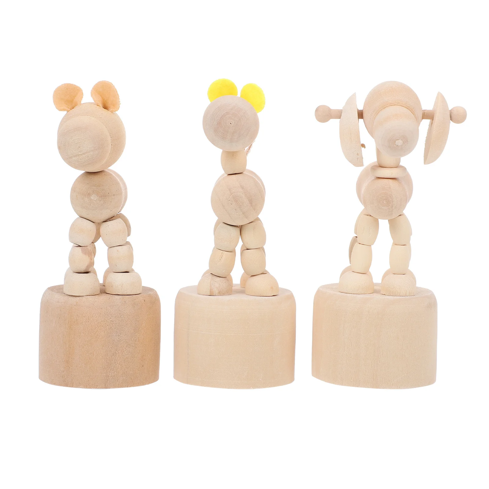 3 قطع من أدوات فنية خشبية للكلاب مصنوعة يدويًا على شكل حيوان من الخشب الطبيعي لتزيين اللوحة الإبداعية ومشروع الحرف اليدوية التعليمية للأطفال #3