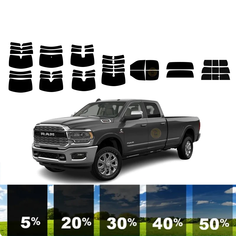 

precut Removable Window Tint Film For Car 100% UVR 5%-70%VLT Heat Insulation Carbon ﻿For DODGE RAM 2500 4 DR PU 2010-2023