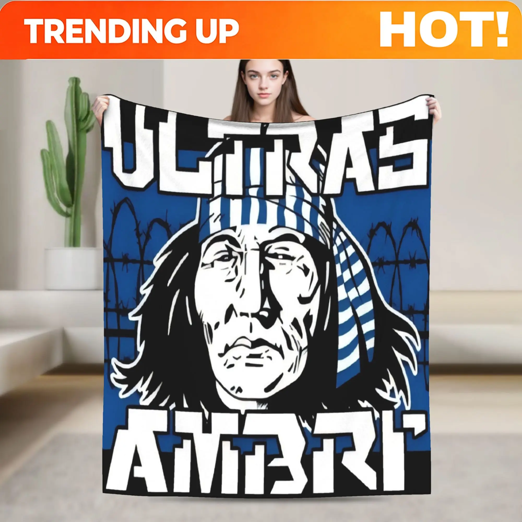 Customize Ultras Ambri Graphic Fleece Blanket, Soft All-Season Bed Cover, Featuring Inspirational Pattern Prints, Comfortable Th