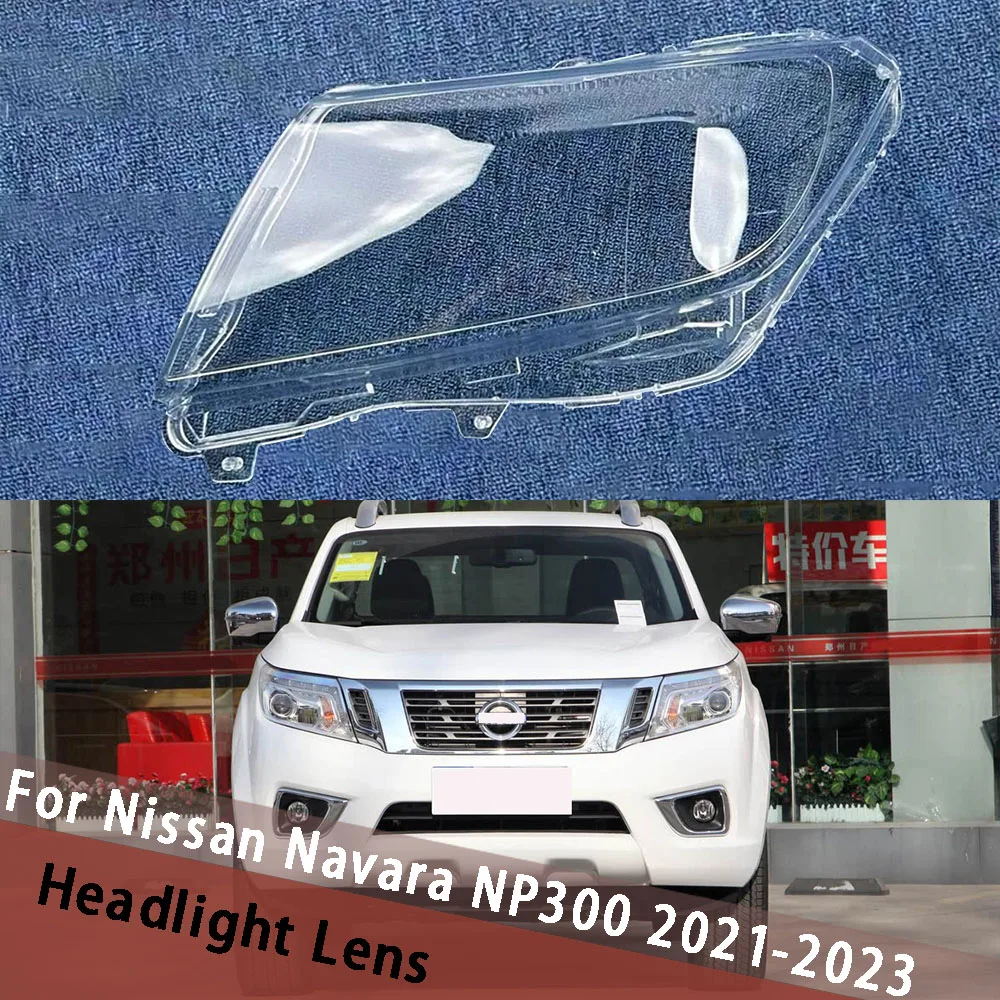 

For Nissan Navara NP300 2021 2022 2023 (Clear Edge) Car Front Headlamp Clear Lampshades Lamp Shell Headlight Lens Cover