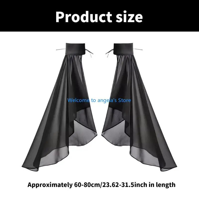 X4YC Women False Sleeves Bridal Tulle Bishop Sleeve Decorative Cuffs for Wedding