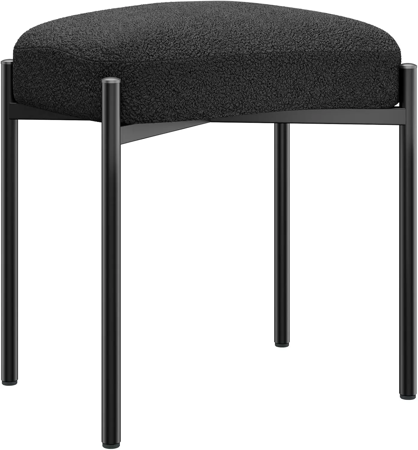 

Vanity Stool, Teddy Velvet Material Footrest, Square Ottoman Bench With Metal Legs, Makeup Dressing Stool For Vanity, Living