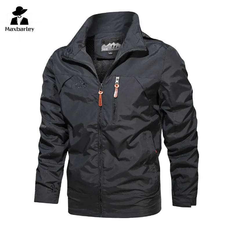 Autumn Men Outdoor Windproof Jackets Hooded Windbreaker Coat Camping Fishing Tactical Military Male Breathable Casual Jacket 5XL