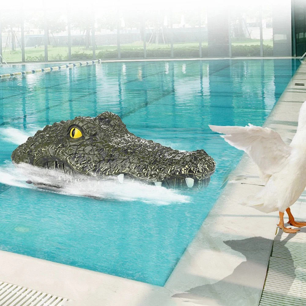 Zdalnie Sterowany Łódź Wyścigowa z Głową Aligatora 2.4GHz, Elektryczna, Symulacja Głowy Krokodyla, Letnie Zabawki Wodne, Prezent