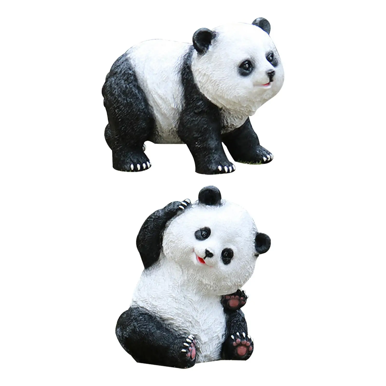 Panda Statue Ornament Landscape Outdoor Statue Panda Bear Figurine Garden Decoration for Flowerbed Terrace Patio Indoor Villa