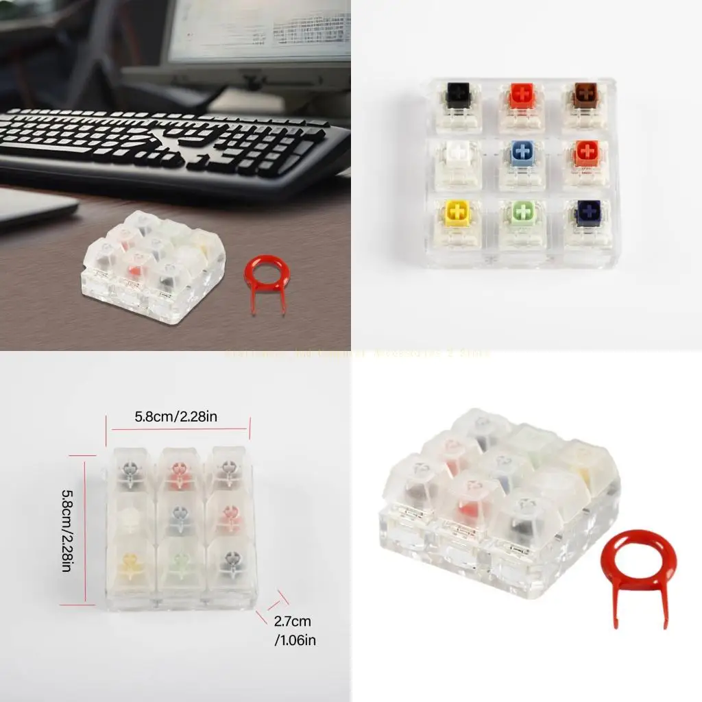 

Mechanical Keyboards Switches Testing Tester With 9 Multicolor Keycaps And Visible Axes Mechanism
