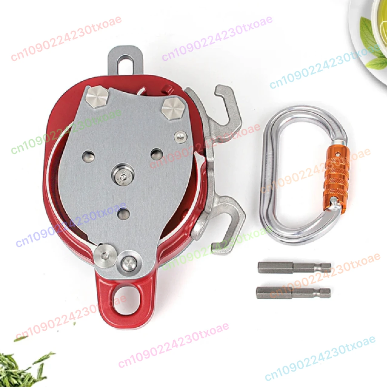 

Rope Track Electric Motor Winch Pulley - Drill Powered Hoist System with Ground Lightning Protection