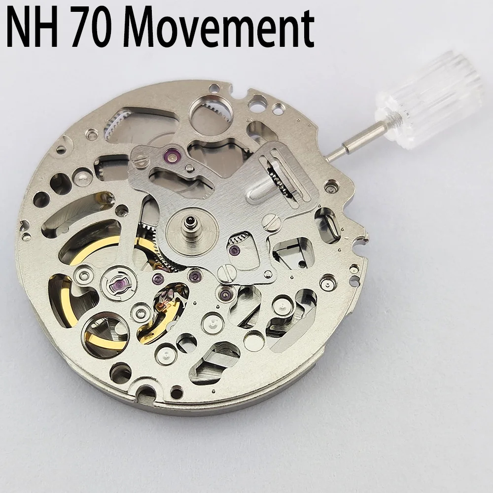 Japanese Original NH70A Luxury Automatic Mechanical Movement NH70 Watch Parts Replacement Kit High-Precision 24 Gemstones