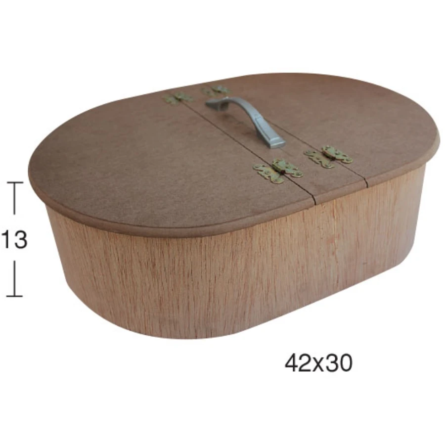 KU364 Oval Contra Sewing Box, Wood Painting Mdf Box