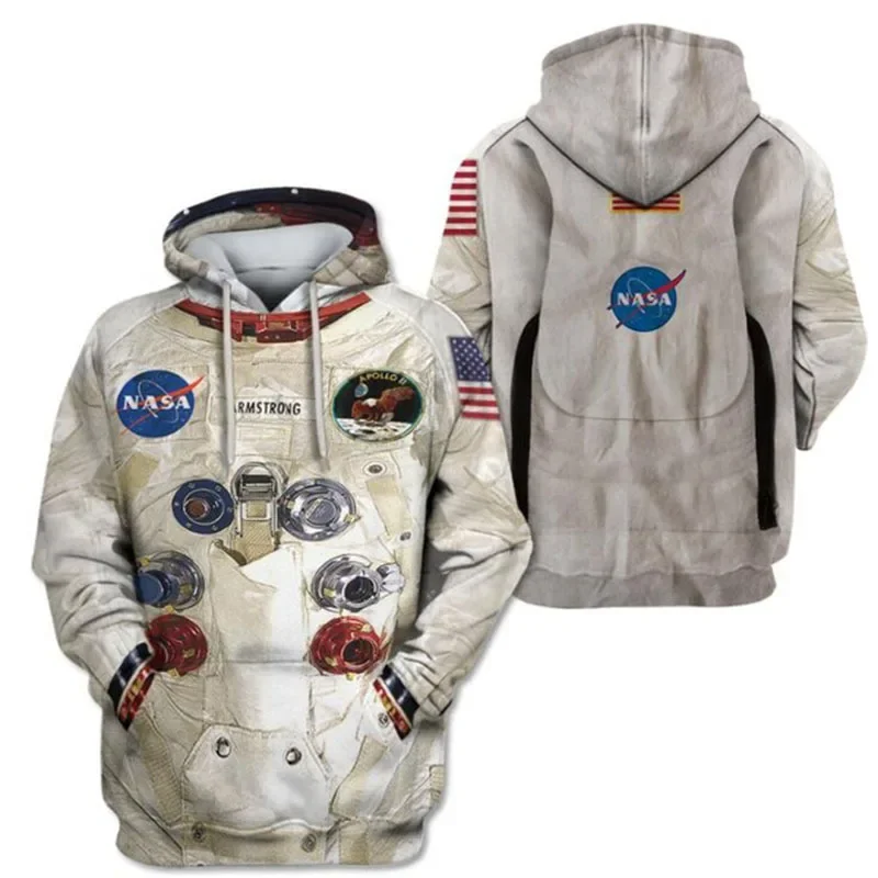 3D Print Armstrong Spacesuit Hoodies Men/Women Casual Astronaut Spacesuit Sweatshirts Streetwear Clothes Oversized Coats