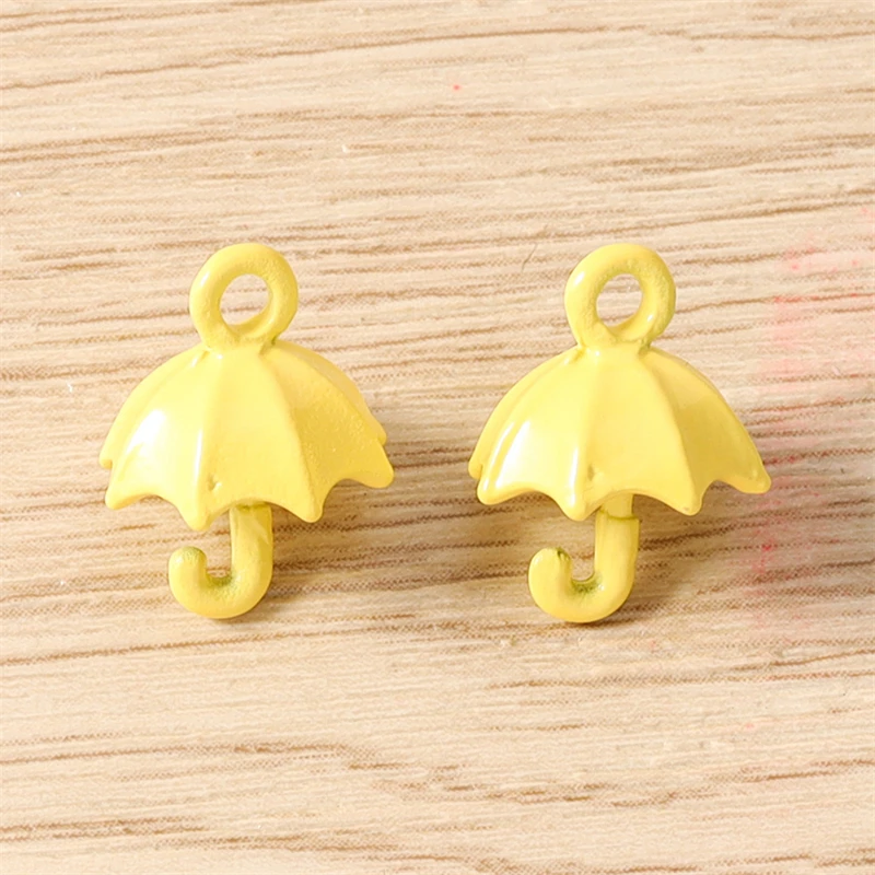 5 Stück 11x14mm Cartoon 3D Emaille Regenschirm-Anhänger für die Herstellung von Halsketten, Ohrringen, Armbändern, DIY-Bastelarbeiten, Schmuckzubehör – Detail 7