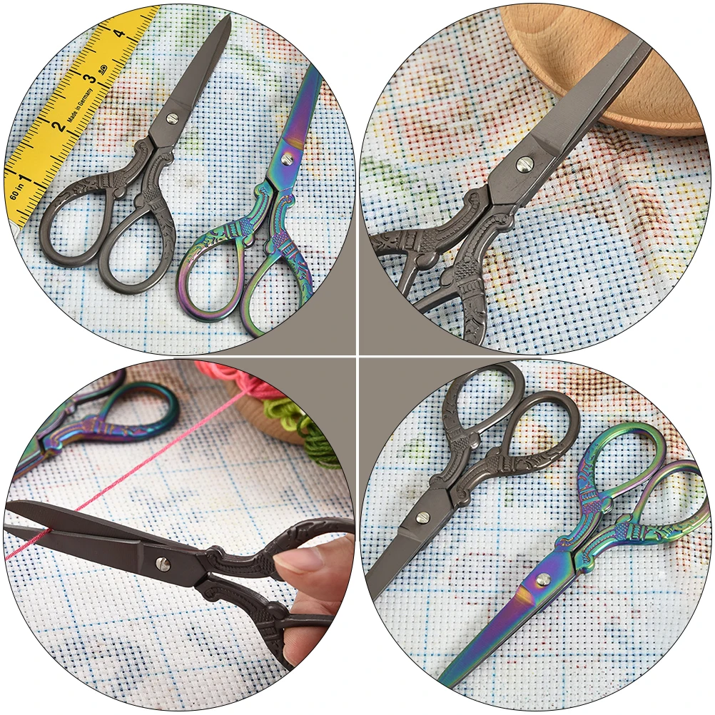 

1pc Colored Metal Scissor Premium Retro Hairdressing Scissor Portable Tailor Shear For Embroidery Sewing Craft Sharp Tip