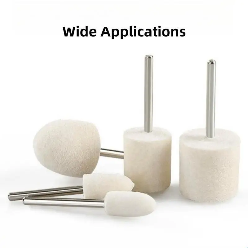 10 Stück Wollfilz-Polierscheiben 3-20mm Schleifköpfe für Dremel Bohrmaschine Rotationswerkzeug 3mm Schaft – Detail 9