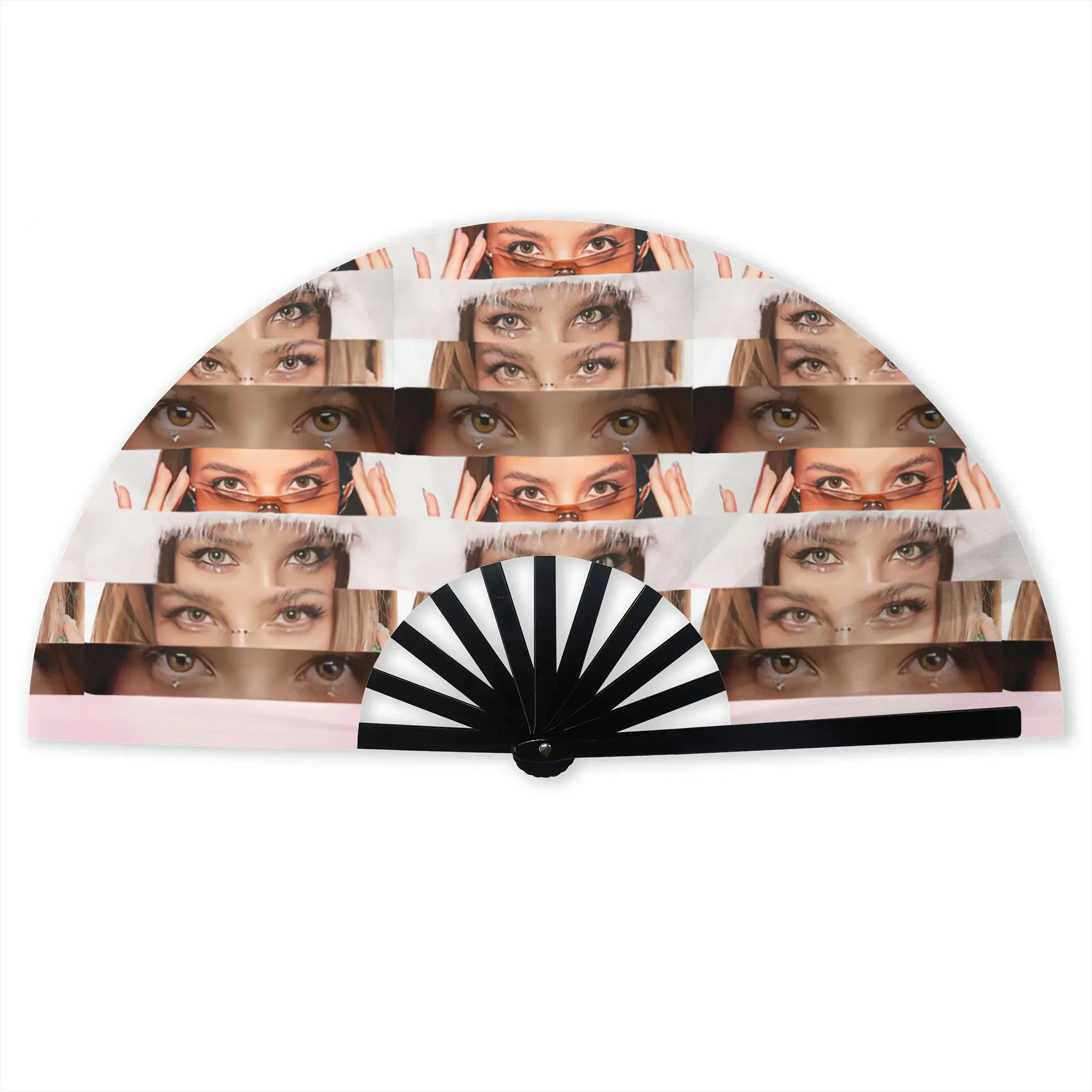 Custom E-Emilia Mernes Promotional Gift Hand Fan Event Souvenir Mp3 Singer Poster Durable Folding Fans Novelty Bulk Pack Fan