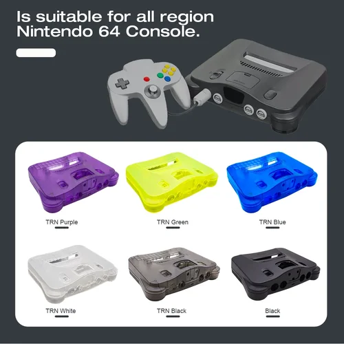 Imagen 2 del producto Bitfunx Carcasa de plástico de repuesto translúcida para N64 Nintendo 64 Caja de repuesto Cajas transparentes