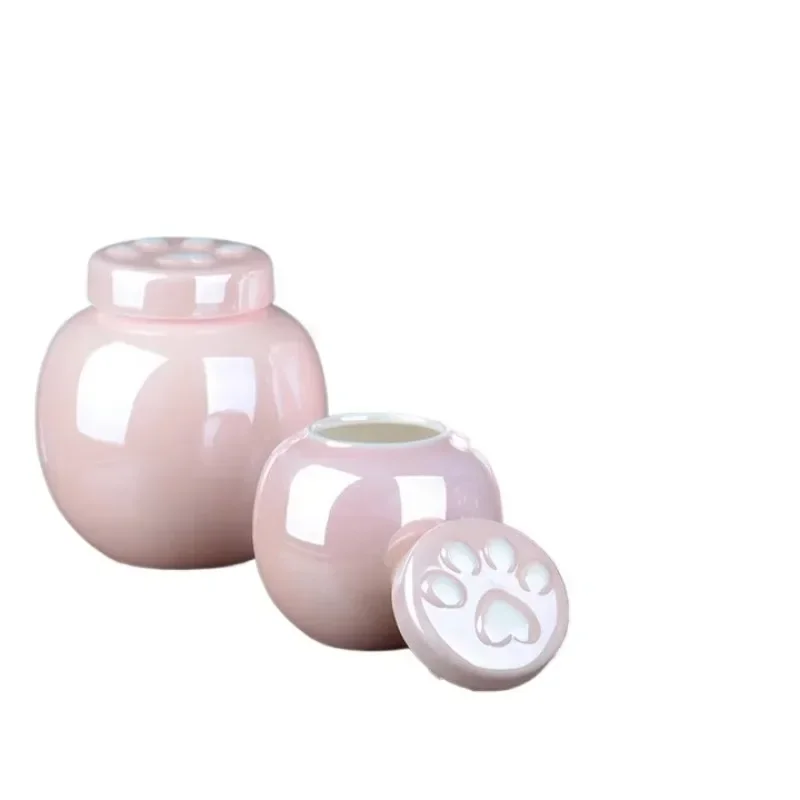 Pet urn pink size cat dog hair collection commemorative box pet death cremation funeral altar