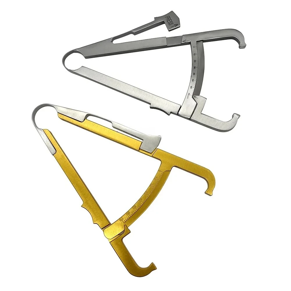 Stainless Steel /Aluminum Alloy Fat Caliper Skin Pleat Thickness Gauge 0-70mm Body Fat Measuring Clip Tool