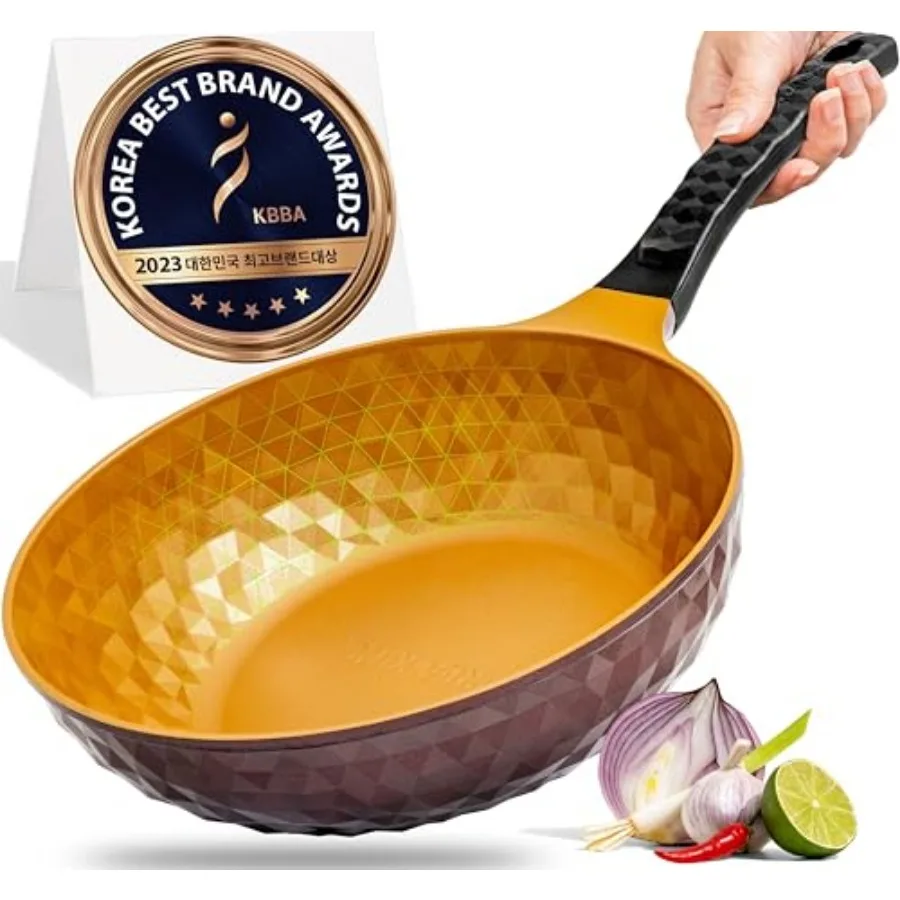 

Diamond X Premium Non Stick Wok Pan - 11" Large Flat Bottom Chinese Wok - Woks and Stir-fry Pans Nonstick - Titanium-Coated 8-L