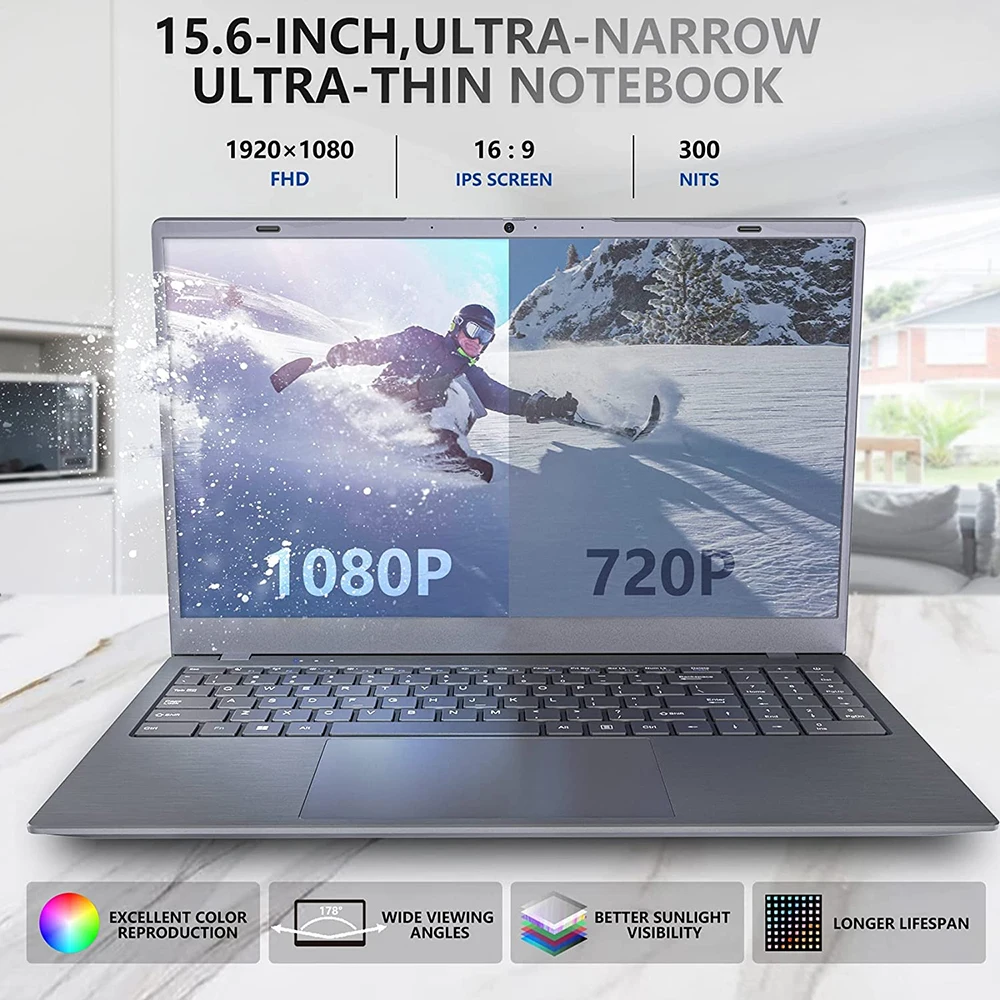 Laptop 15.6 Inch Intel Core I5-1035G1 16Gb Ddr4 2Tb Ssd Hd Camera Vingerafdruk Unlock 4 Cores 8 Threads 3.6 Ghz 5G Wifi Computer