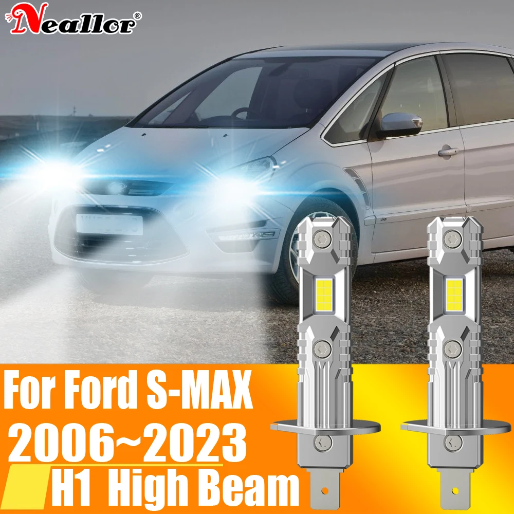 2pcs H1 Led Light Canbus Bulb Car Headlight High Power Auto Fog Diode Moto Driving Running Lamp 12V 55W For Ford S-MAX 2006~2023