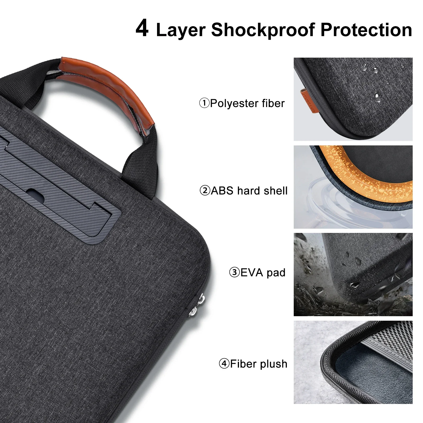 Eary Laptop Bags for 13.3-16.2"inch Notebook Sleeve Briefcase Large Laptop Case Tablet iPad Stand for Men Business Office Travel - view 6