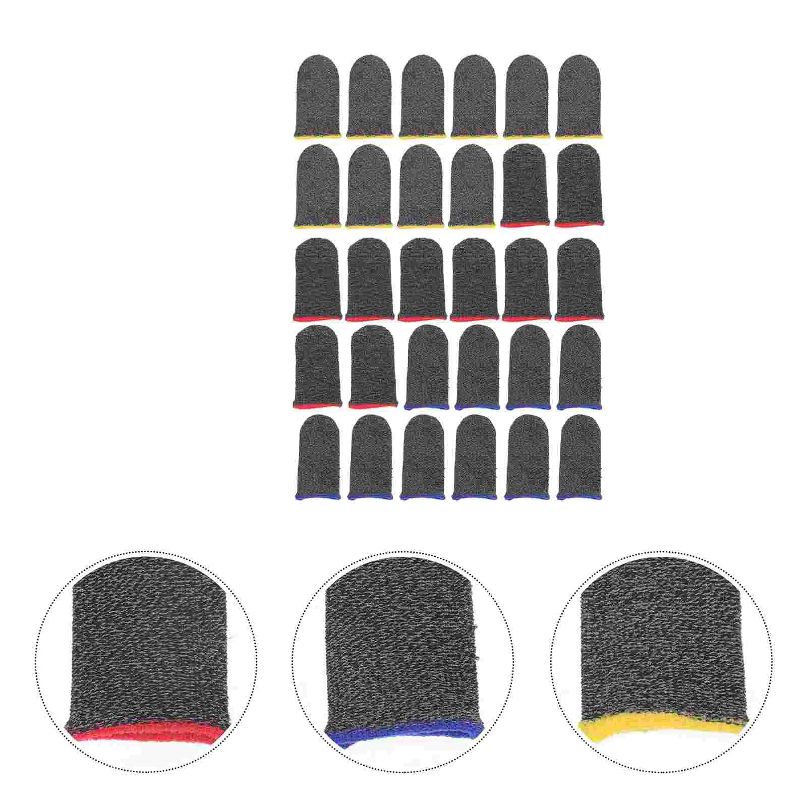 30 Pcs Finger Cots Mobile Phone Accessories Sleeves Gaming Covers Protector Touch Screen