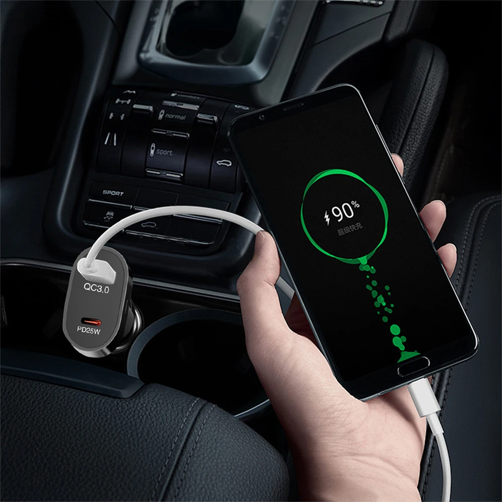 Car Charger USB Type-C Fast Charging Adapter Car Accessories For BMW M Performance M3 M5 M6 F01 F20 F10 E39 E84 E91 E92 X1 X5 X6